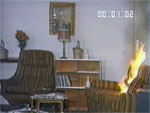 Video über Brandausbreitung in einem Wohnzimmer